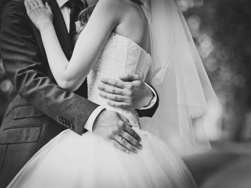 Couple holding hands