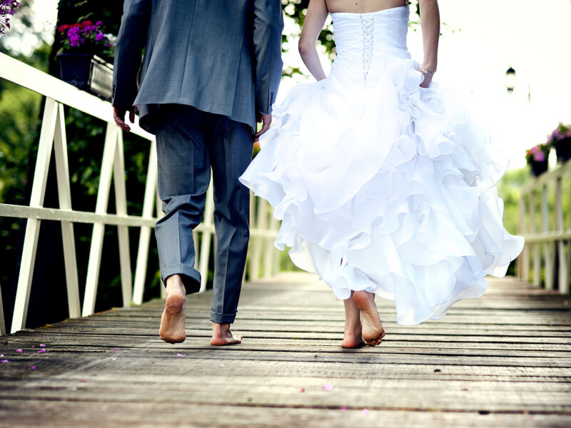 Beautiful wedding couple is enjoying wedding